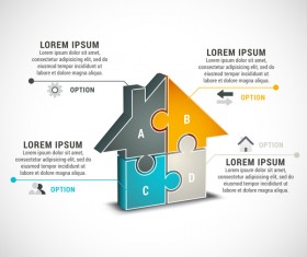 3D pizzle infographic template vector material 01