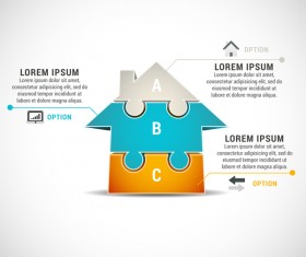 3D pizzle infographic template vector material 02