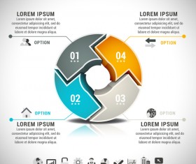 3D pizzle infographic template vector material 03