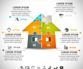 3D pizzle infographic template vector material 04
