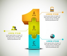 3D pizzle infographic template vector material 05