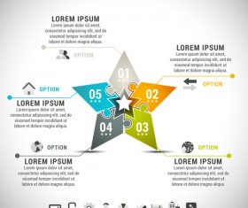 3D pizzle infographic template vector material 06