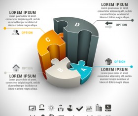 3D pizzle infographic template vector material 08