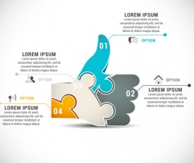 3D pizzle infographic template vector material 09