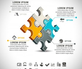 3D pizzle infographic template vector material 10