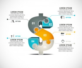 3D pizzle infographic template vector material 12