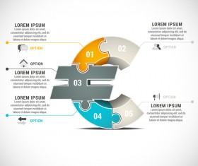 3D pizzle infographic template vector material 13