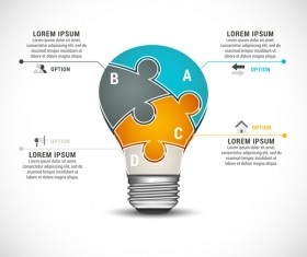 3D pizzle infographic template vector material 14