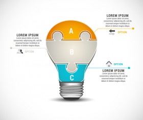 3D pizzle infographic template vector material 15