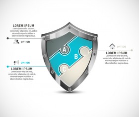 3D pizzle infographic template vector material 16