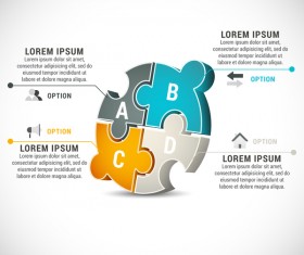 3D pizzle infographic template vector material 17