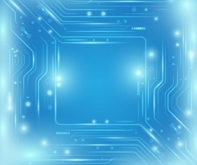 Abstract blue technology background with chipset concept design vector