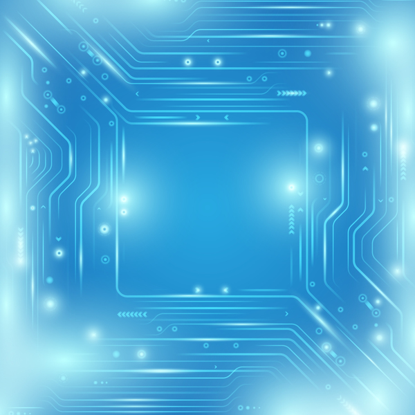Abstract blue technology background with chipset concept design vector