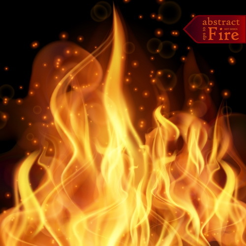 Abstract fire with blurs background vector 01
