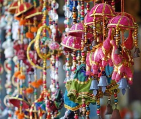 All kinds of wind chimes Stock Photo