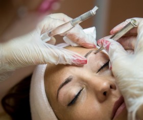 Artificial line the brows Stock Photo