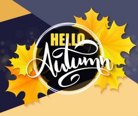 Autumn art background vectors 02