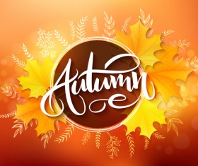 Autumn art background vectors 04