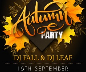 Autumn party flyer template vectors 01