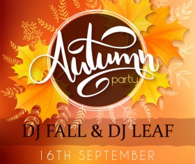 Autumn party flyer template vectors 02