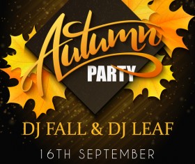 Autumn party flyer template vectors 03