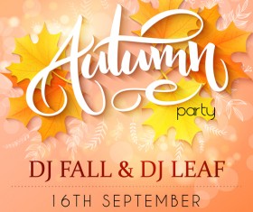 Autumn party flyer template vectors 04