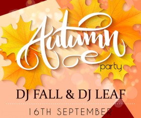 Autumn party flyer template vectors 05