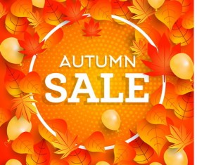 Autumn sale frame with leaves vector