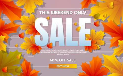Autumn special offer sale backgorund vector