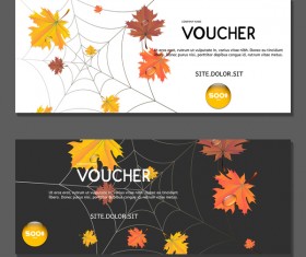 Autumn voucher template vector 01