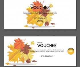 Autumn voucher template vector 02