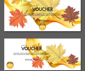 Autumn voucher template vector 03