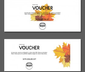 Autumn voucher template vector 04