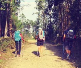 Backpack hiking Stock Photo