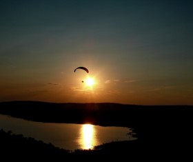 Balaton Lake sunset Stock Photo