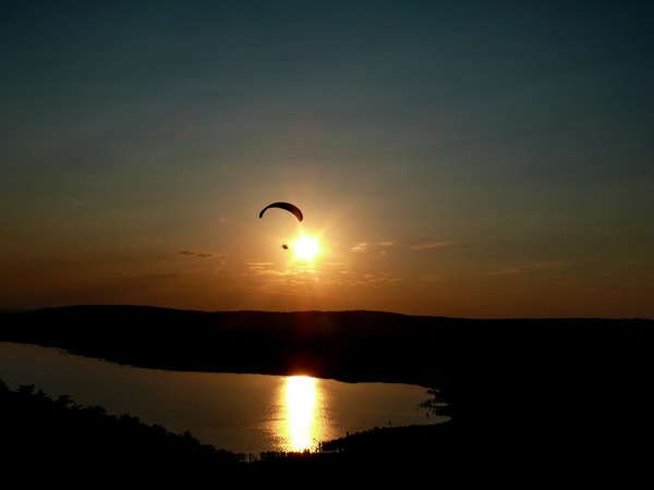 Balaton Lake sunset Stock Photo