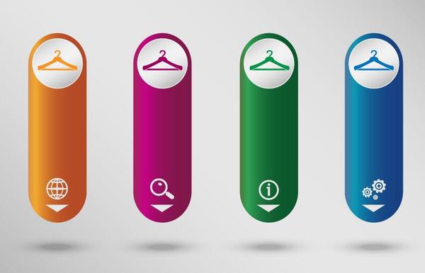 Banner colored infographic template vectors 02