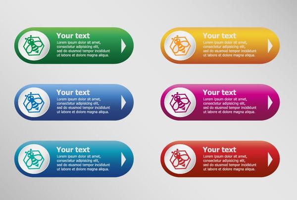 Banner colored infographic template vectors 04