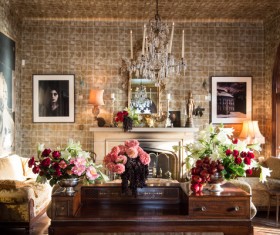 Beautiful cozy room with classical decoration Stock Photo