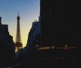 Beautiful paris corner at night Stock Photo