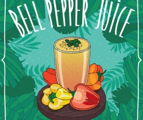 Bell pepper juice poster vector