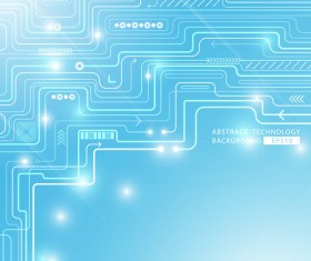 Blue abstract circuit technology background vector design