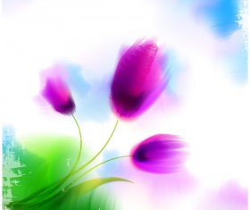 Blurs flower illustration vector 01