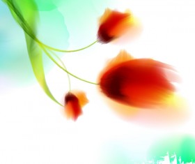 Blurs flower illustration vector 03