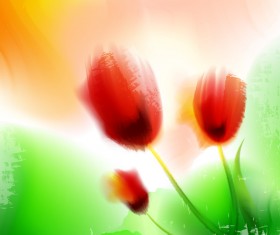 Blurs flower illustration vector 04