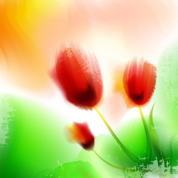 Blurs flower illustration vector 04