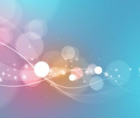 Bokeh background with abstract wavy lines vector 01