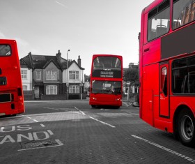 British red bus Stock Photo