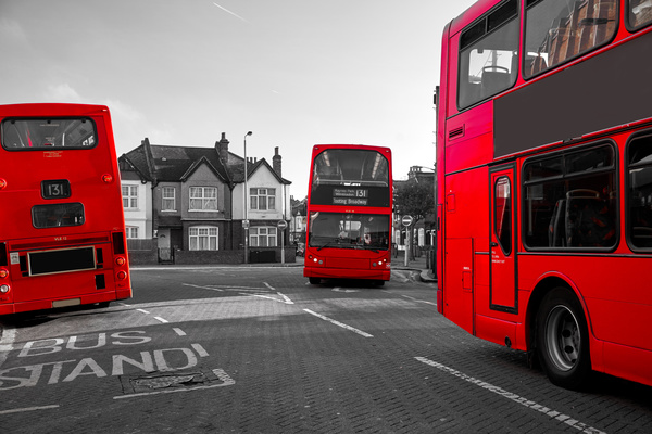 British red bus Stock Photo