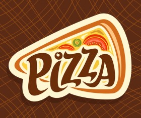 Brown background with pizza vector illustration